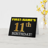 Carte Black, Imitation Gold "11e anniversaire" (Fleur jaune)