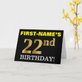 Carte Black, Imitation Gold "22e anniversaire" (Fleur jaune)