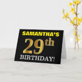 Carte Black, Imitation Gold "29e anniversaire" (Fleur jaune)