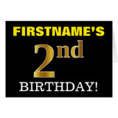 Carte Black, Imitation Gold "2e anniversaire" (Devant horizontal)