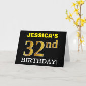 Carte Black, Imitation Gold "32e anniversaire" (Fleur jaune)