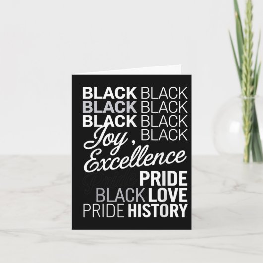 Carte Black Joy Excellence Pride Love History - Black Pr (Devant)