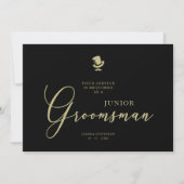 Carte Black Junior Groomsman Chic Wedding Proposal (Devant)