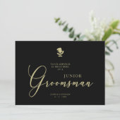 Carte Black Junior Groomsman Chic Wedding Proposal (Debout devant)