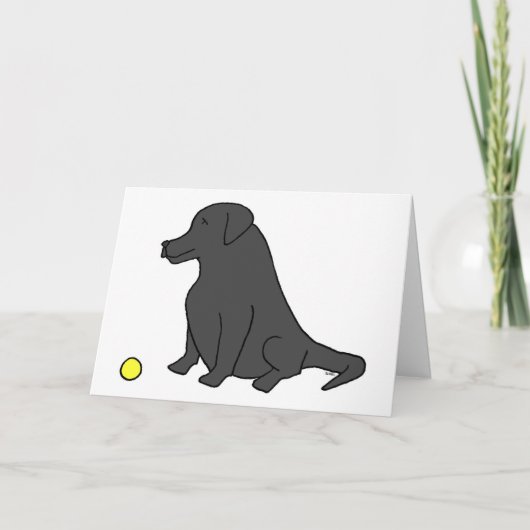 Carte Black Lab "Assis. Reste. Avoir Une Boule." (Devant)