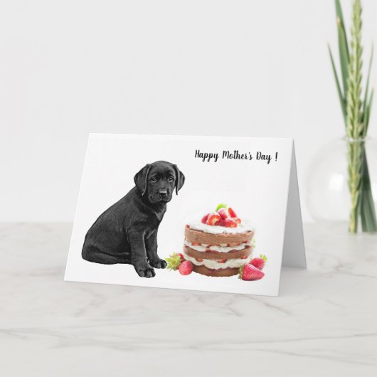 Carte Black Lab Bonne Fête des Mères - Chien Maman (Devant)