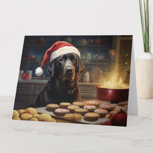 Carte Black Lab Christmas Cookies Festive Holiday (Devant)