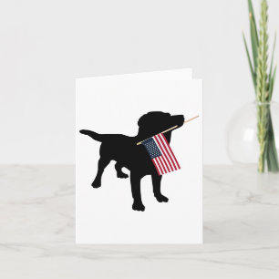 Carte Black Lab Dog Holding Juillet 4 Patriotique Usa Dr