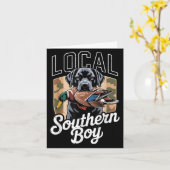 Carte Black Lab Dog Local Southern Boy Camo Duck Hunting (Fleur jaune)