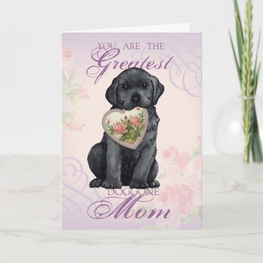 Carte Black Lab Heart Maman (Devant)