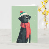 Carte Black Lab Holiday Greeting (Fleur jaune)