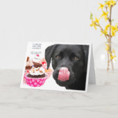 Carte Black Lab I Love You Card - Chien que je t'aime (Fleur jaune)