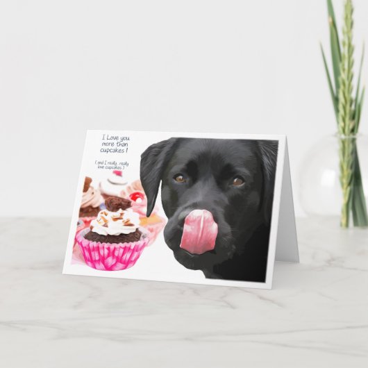 Carte Black Lab I Love You Card - Chien que je t'aime (Devant)