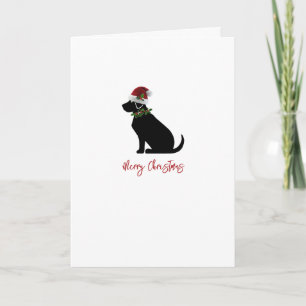Carte Black Lab Joyeux Noël Silhouette Fun Moderne