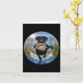 Carte Black Lab Labrador Chasse Canards Aquarelle Jaune (Fleur jaune)