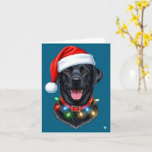 Carte Black Lab Labrador Christmas Dog Santa Hat Light P (Fleur jaune)