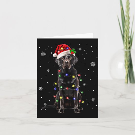 Carte Black Lab Labrador Christmas Tree Light Pajama Dog (Devant)