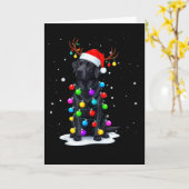 Carte Black Lab Labrador Dog Funny Christmas Lights Rein (Fleur jaune)