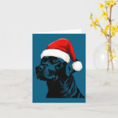 Carte Black Lab Labrador Santa Hat Christmas Holiday Pet (Fleur jaune)