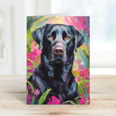 Carte Black Lab Portrait Art Moderne