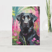 Carte Black Lab Portrait Art Moderne (Devant)
