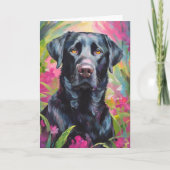 Carte Black Lab Portrait Art Moderne (Devant)