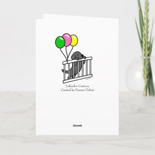 Carte Black Lab Puppy & Puppy Gate 1 Cartogramme Anniver (Dos)