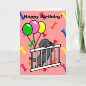 Carte Black Lab Puppy & Puppy Gate 1 Cartogramme Anniver (Devant)