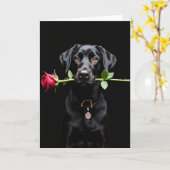 Carte Black Lab Rose Valentine Card (Fleur jaune)