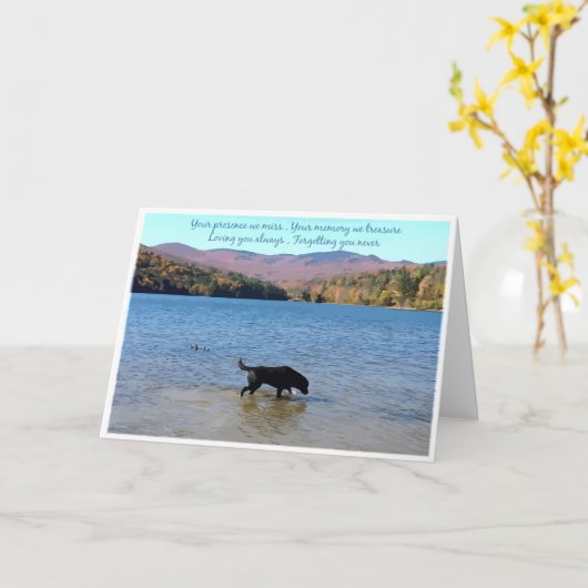 Carte Black Lab Sympathy - Sympathy chien - Perte  (Fleur jaune)