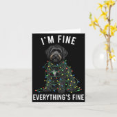 Carte Black Labradoodle Christmas I'm Fine Everything Is (Fleur jaune)