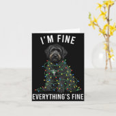 Carte Black Labradoodle Christmas I'm Fine Everything Is (Fleur jaune)
