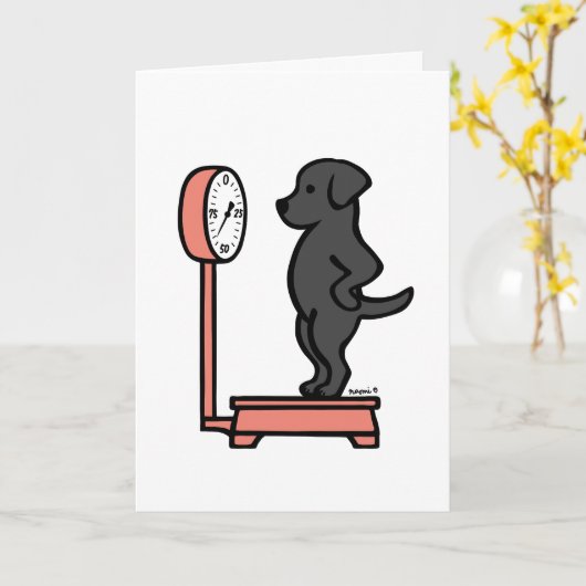 Carte Black Labrador à l'échelle (Fleur jaune)