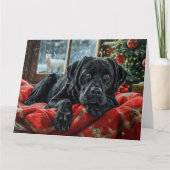Carte Black Labrador Chien Festive de Noël (Devant)