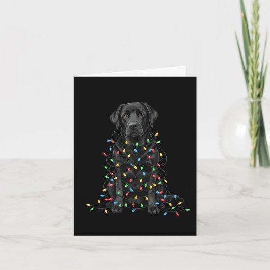 Carte Black Labrador Christmas I'm Fine Everything Is Fi (Devant)