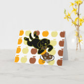 Carte Black Labrador et Doughnut ! (Fleur jaune)