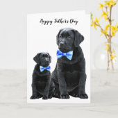 Carte Black Labrador Fête des pères Chien - Joli Chien P (Fleur jaune)