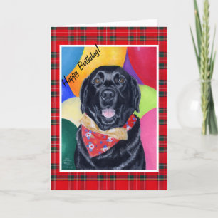 Carte Black Labrador Joyeux tableau d'anniversaire