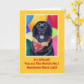 Carte Black Labrador Joyeux tableau d'anniversaire (Fleur jaune)