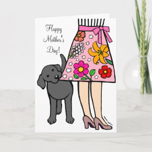 Carte Black Labrador & Maman's Skirt Cartoon