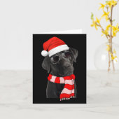 Carte Black Labrador Retriever Christmas Lights Santa Ha (Fleur jaune)