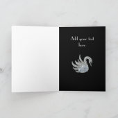 Carte Black Lace Diamond Swan Meilleurs voeux Anni (Intérieur)