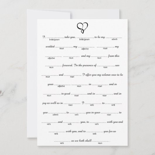 Carte Black Love Coeur Mariage Libs Jeu (Devant)