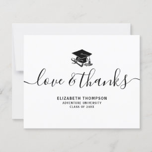 Carte Black Love & Thanks pour la graduation budgé