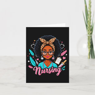 Carte Black Melanin Nurse Noir Histoire Mois Afro Cheveu