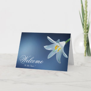 Carte Black Minimal Daisy Welcome Wishing