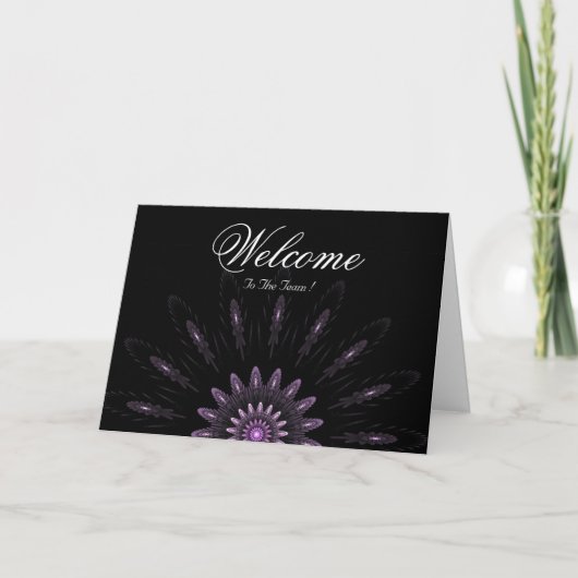 Carte Black Minimal Daisy Welcome Wishing (Devant)