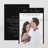 Carte Black Minimalist Personalized Photo Elegant Script (Devant / Derrière)