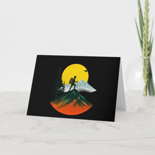 Carte Black Modern Adventure Randonnée Walking Mountain (Devant)