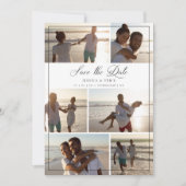 Carte Black Modern Chic Collage 6 Photos Couple Mariage (Devant)